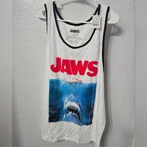 Jaws White Tank Top for Men